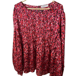 4X addition Elle pink floral, BoHo blouse